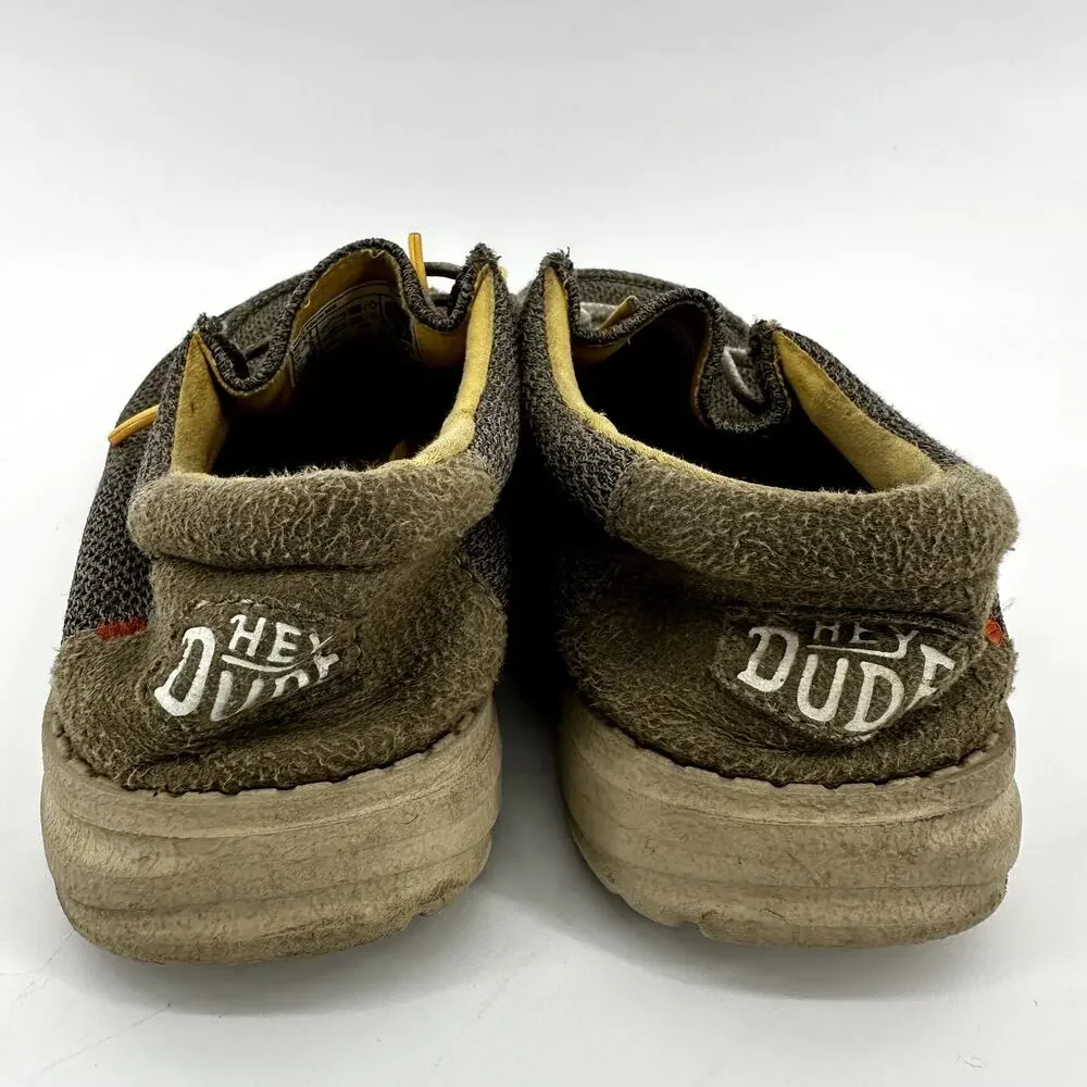 Hey Dude Wally Youth Sox Loafers Shoes Moc Toe Slip On Fashion Brown Y3 L4